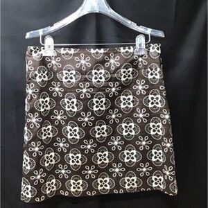 LOFT Brown and White Mini Pencil Skirt